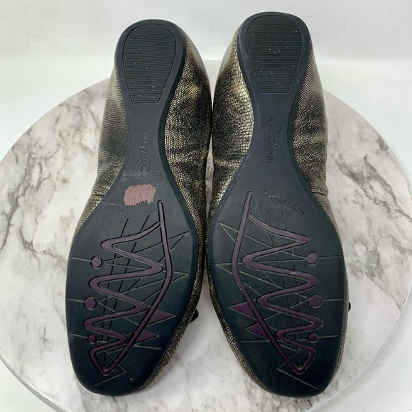 Earthies Rubio Metallic Bow Hidden Wedge Comfort Shoes 9.5 Edgy Artsy Balletcore - Picture 8 of 16